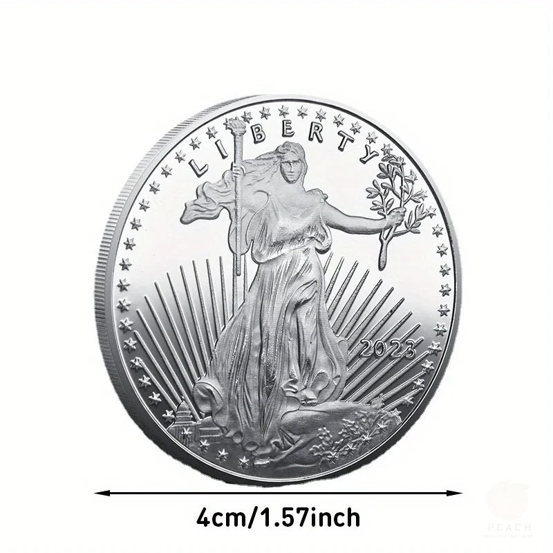 Statue of Liberty Souvenir Coin Collection Metal Three Dimensional Relief Commemorative Medal Emblem