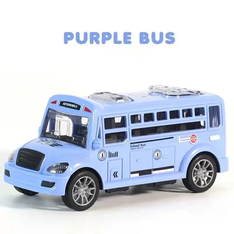 School Bus Model Car For Children Toys, Kids Educational Toy Cars, Miniature Game Vehicle Inertia Wheel, Boys Birthday Gift