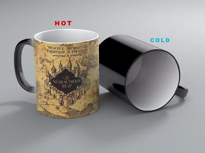 Creative Magic Mug,Color Changing Mug Marauders Map Mischief Managed Wine Tea Cup Hot Drink Cup Creative Drinkware Gifts