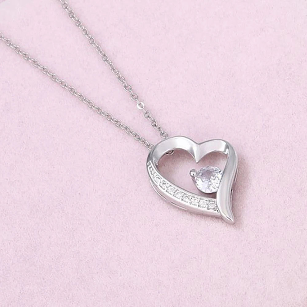 Jewelry To My Love 14K Gold or Silver Forever Love Pendant Necklace Gift For Wife Her Romantic Christmas Birthday Valentine Gift