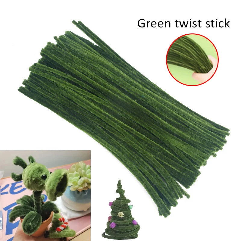 1set Green Pipe Cleaners,Pipe Cleaners For Crafts,Pipe Cleaner Crafts,Chenille Stems For Craft Kids DIY Arts&Crafts Supplies