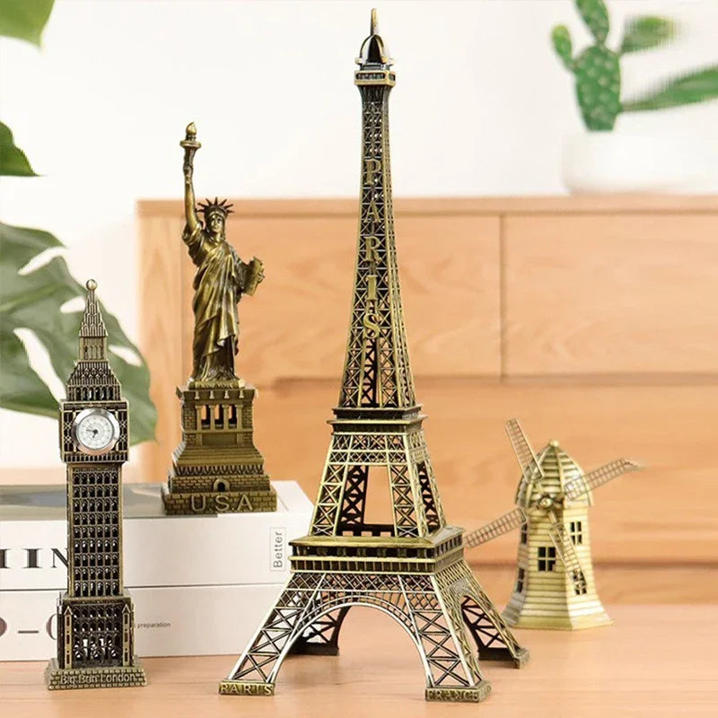 Paris Eiffel Tower Metal Crafts Home Decoration Accessories Figurine Statue Model Souvenir Home Interior Design Ornaments