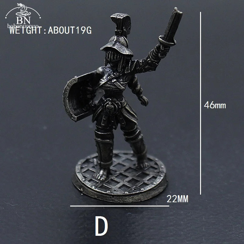 1pcs Ancient Spartan Rome Soliders Figurines Miniatures Vintage Metal Soldiers Model Statue Desktop Ornament Gift