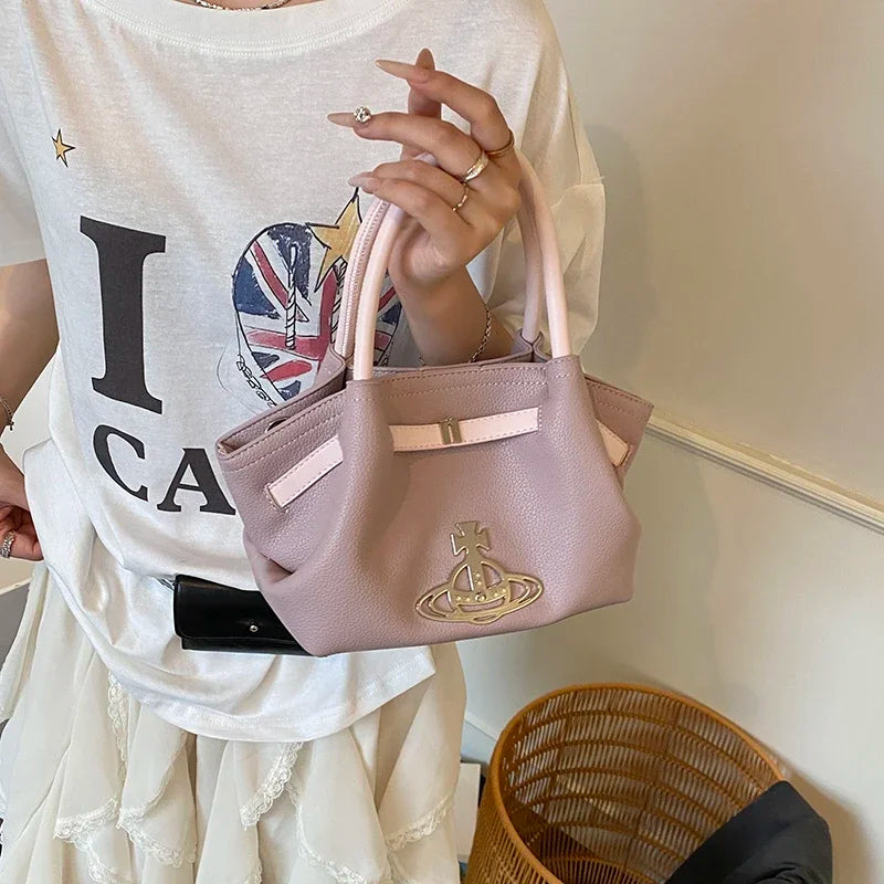 Classic Designer Paris Fashion Tote Messenger Purse Shopper Bag Elegant Leather Solid Color Commuter