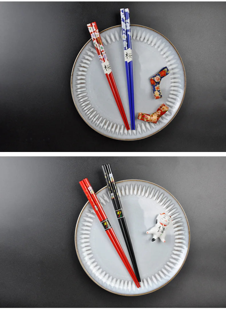 Chinese Panda Chopsticks Japanese Korean Sushi Solid Wood Chopsticks Wedding Gift Chop Sticks Hashi Two Pairs Chopsticks Set