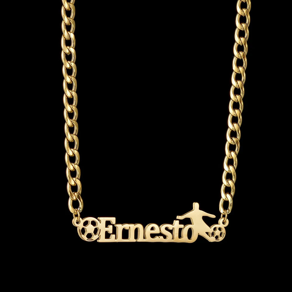YOUSHANG Customized Football Name Necklace