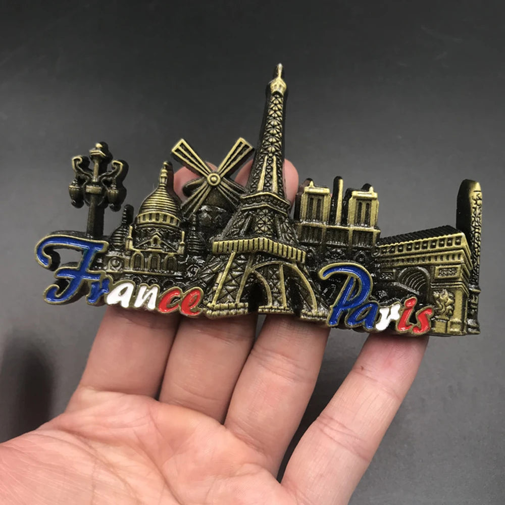UK Italy Rome France Paris American Qatar Metal Fridge Magnet Magnetic Refrigerator Decoration Sticker Leaning Tower Of Pisa Sou