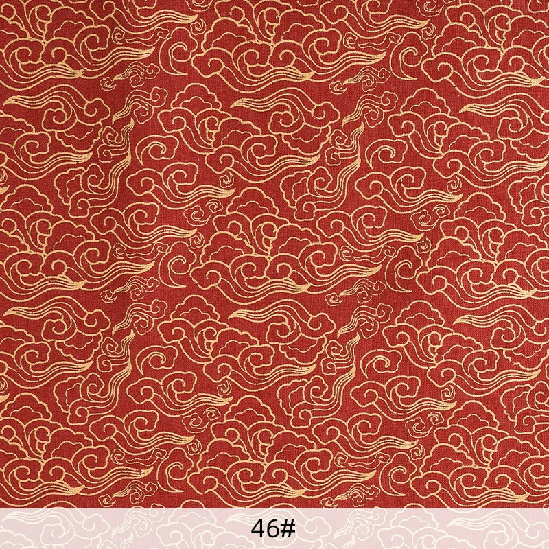 0.5/1/2 Yard 100% Cotton Fabric Traditional Japanese Kimono Style Print DIY Handmade Making Cheongsam, Hanfu, Holiday Decoration
