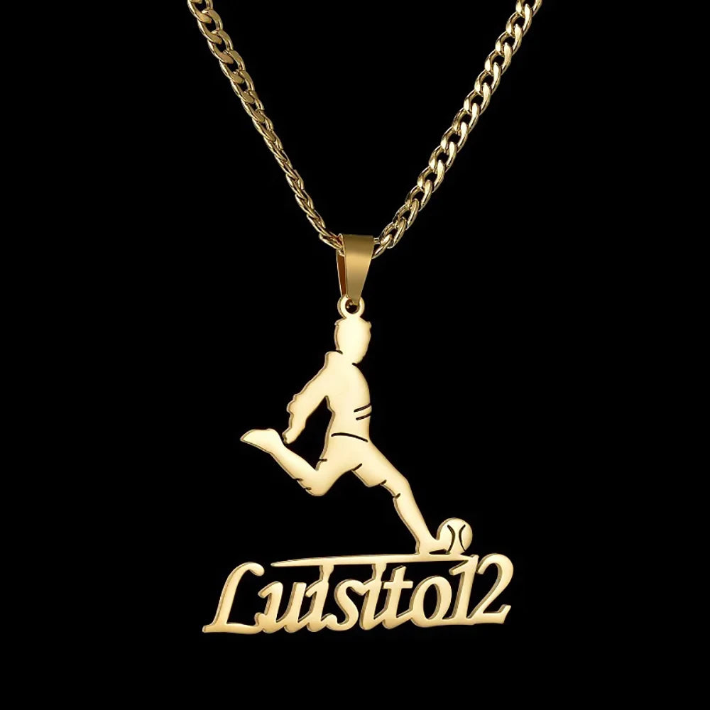YOUSHANG Customized Football Name Necklace