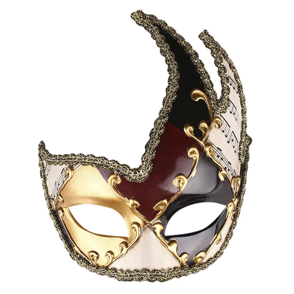 Mardi Gras Mask Men's Masquerade Mask Vintage Venetian Checkered Musical Party Mens Masquerade Mask Vintage Venetian Checkered