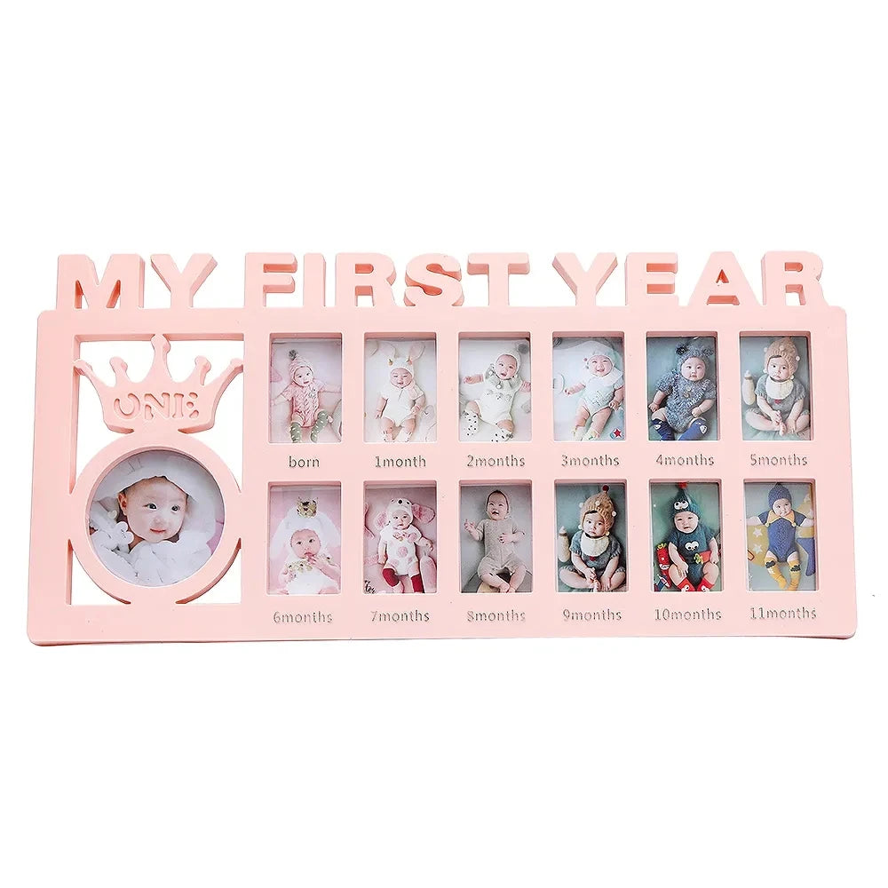 Baby Keepsake Frame 0-12 Months Pictures My First Year Photo Frame Newborn Memory Gifts