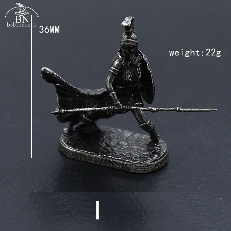1pcs Ancient Spartan Rome Soliders Figurines Miniatures Vintage Metal Soldiers Model Statue Desktop Ornament Gift