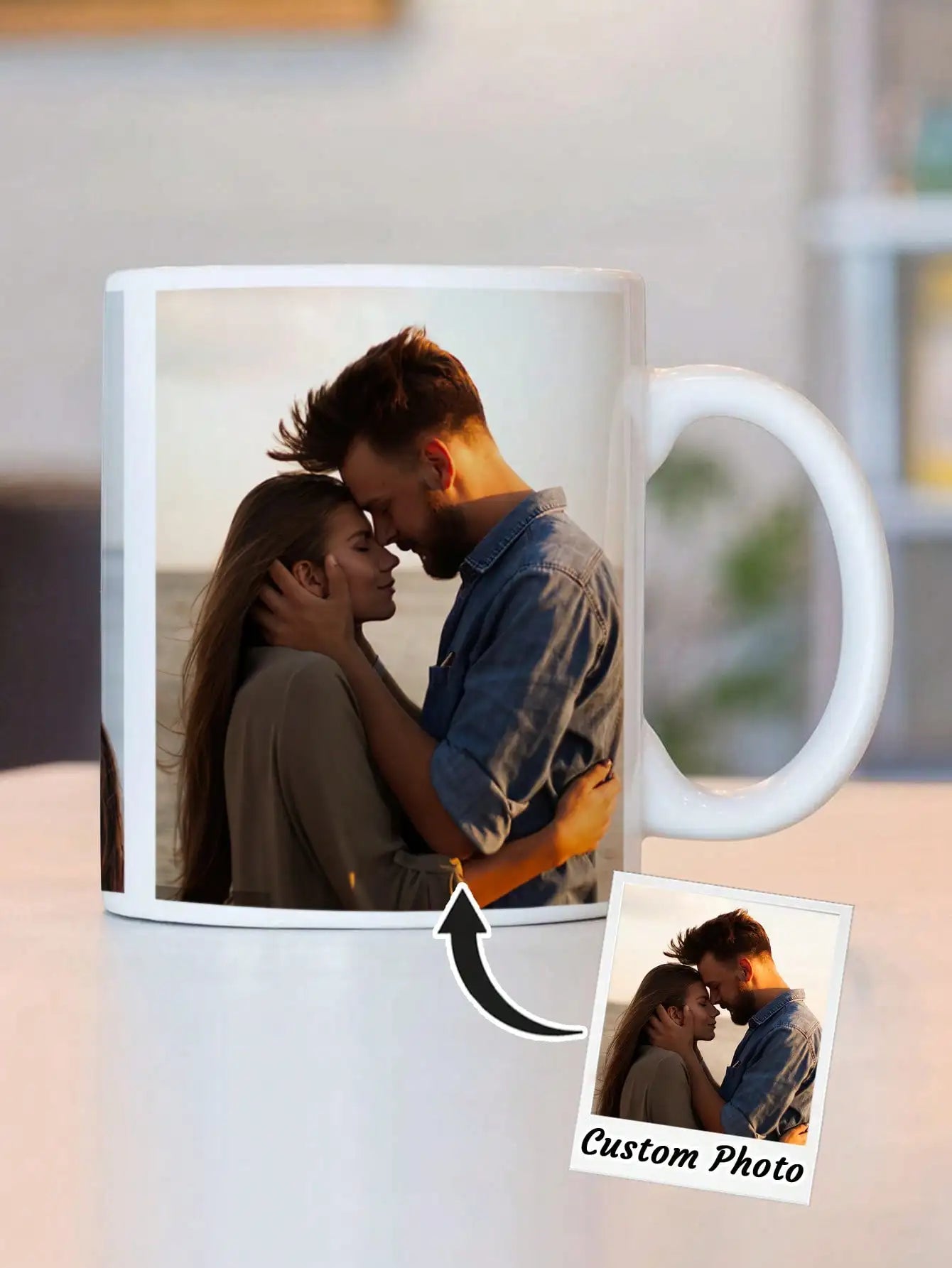 1pc Custom Photo Mug - Personalized Coffee Mug with Photo, Unique Gift for Anniversary, Valentine's, Housewarming, Mother's Day,