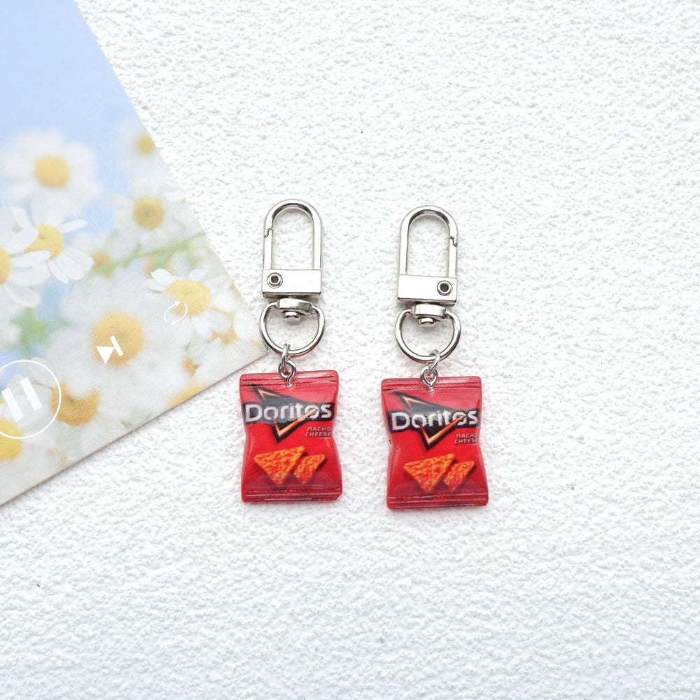 2pcs Cute Snacks Keychain Handmade Bag Jewelry DIY Gifts