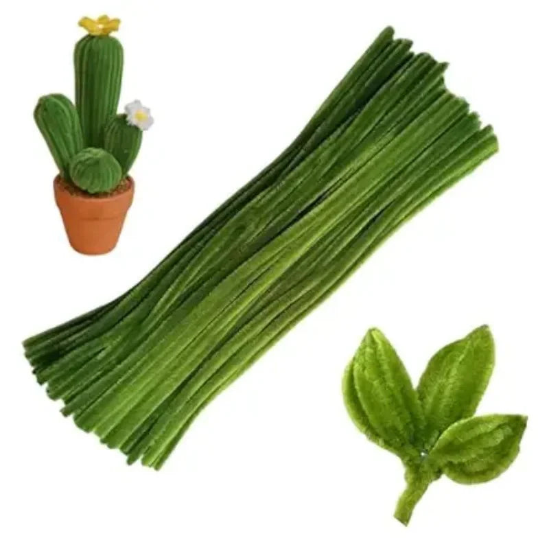 1set Green Pipe Cleaners,Pipe Cleaners For Crafts,Pipe Cleaner Crafts,Chenille Stems For Craft Kids DIY Arts&Crafts Supplies
