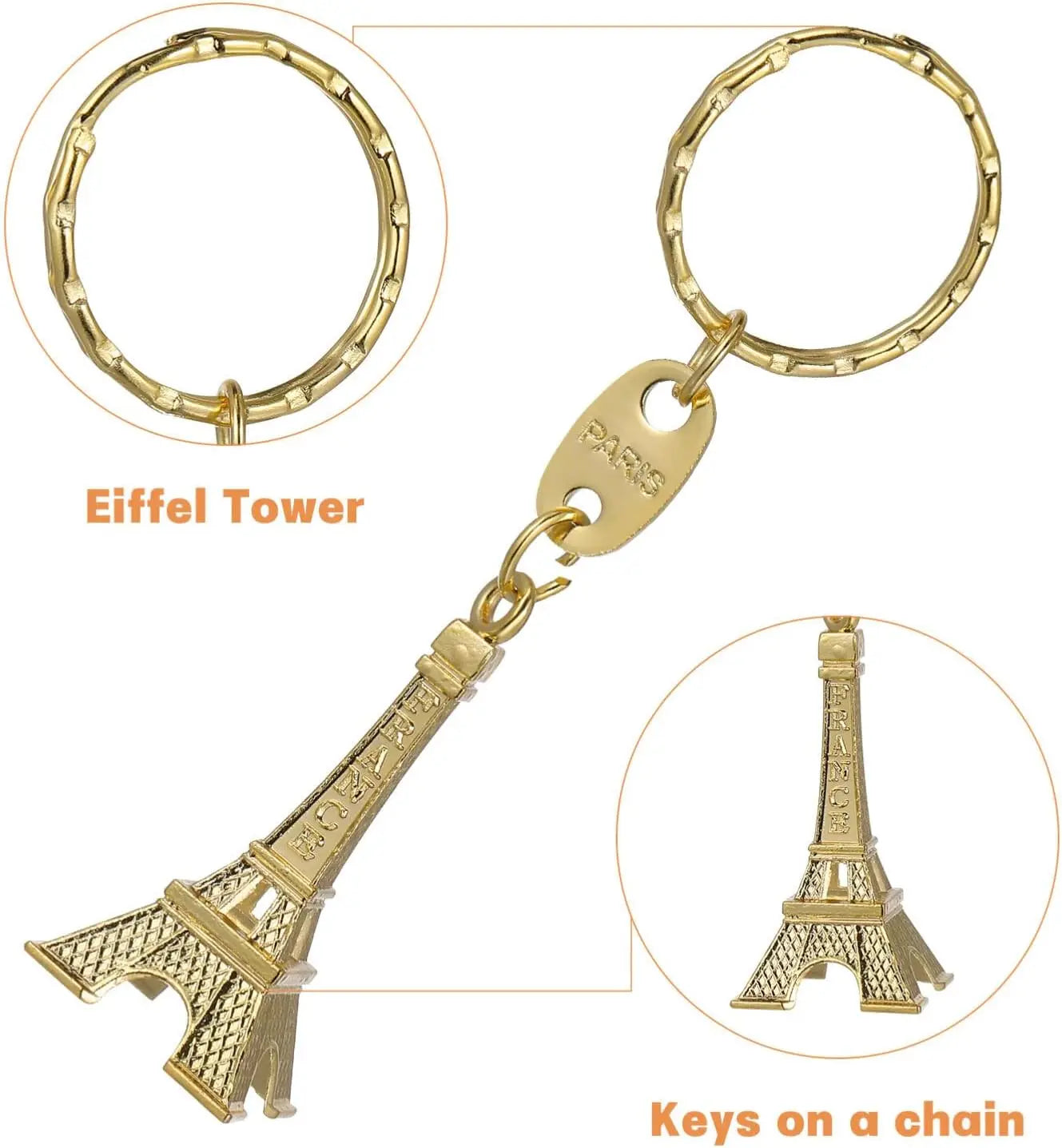 12Pcs Eiffel Tower Keychain For Keys Souvenirs Paris Tour Eiffel Keychain Key Chain Key Ring Decoration Key Holder