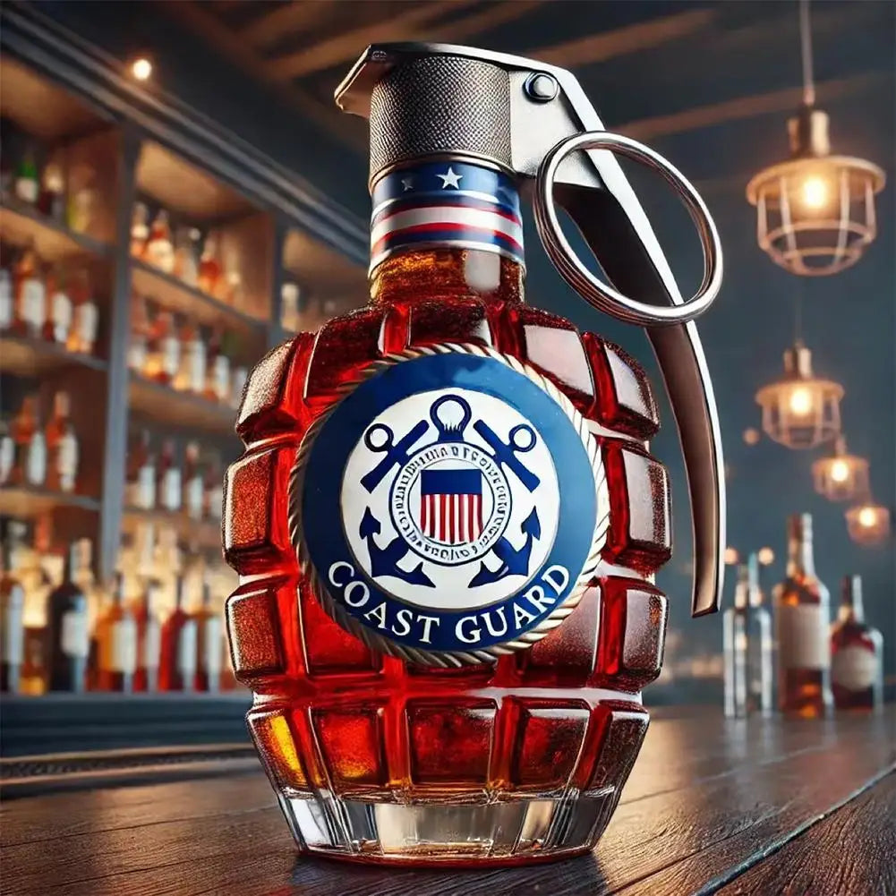 Unique Military Grenade Whiskey Bottle – Cool Gift for Men, Bar & Office Decor