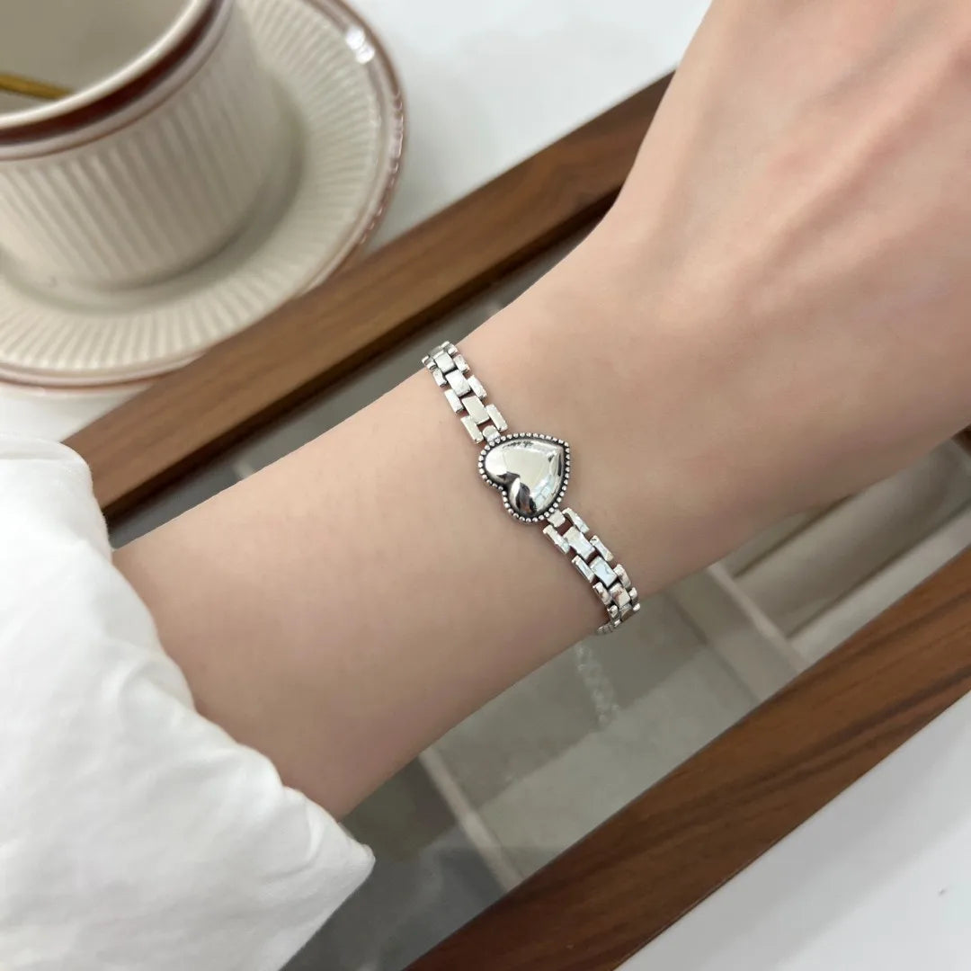 New Arrival Romantic Love Heart Thai Silver Female Jewelry Sets For Women Necklace Bracelet Ring Best Engagement Gifts No Fade