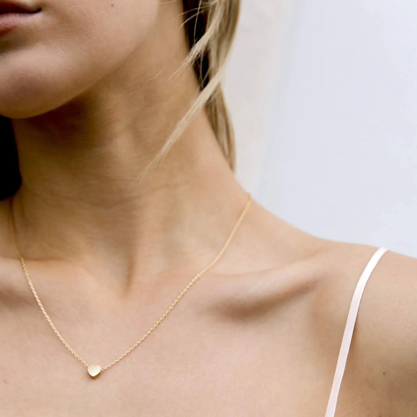 Shevalues 14K Gold Plated Love Pendant Necklaces for Women Lady Girls Cute Dainty Heart Necklace Fashion Jewelry For Gift