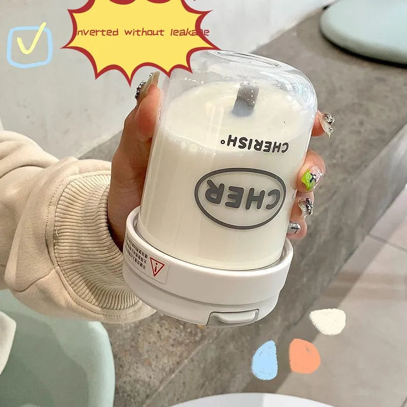 Eco-Friendly 300ml Straw Water Bottle for Kids: BPA-Free, Portable, School-Ready with Convenient Strap