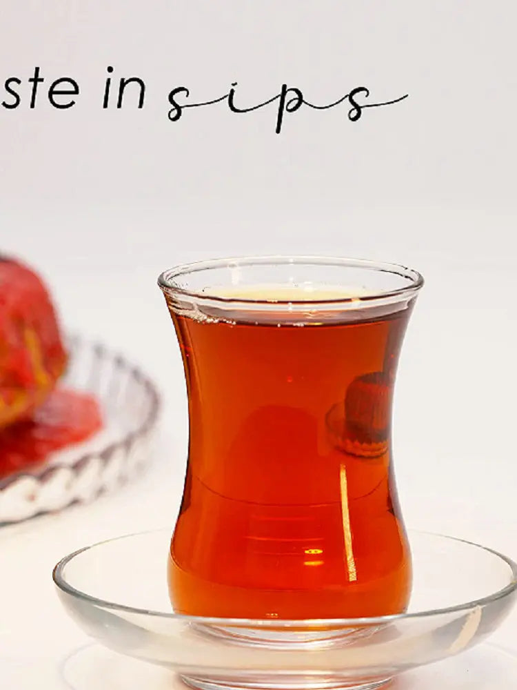 Traditional Turkish Coffee Mug Set - 6PC European Traditional Crystal Glass Cups for Tea, Hot Drinks,Wine