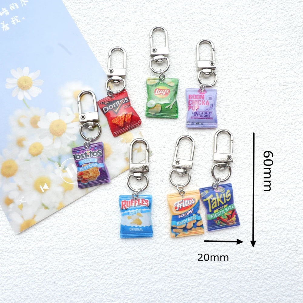 2pcs Cute Snacks Keychain Handmade Bag Jewelry DIY Gifts