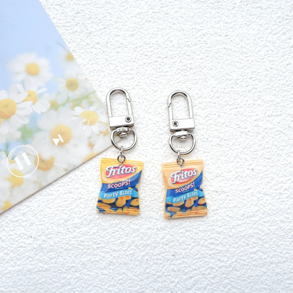 2pcs Cute Snacks Keychain Handmade Bag Jewelry DIY Gifts