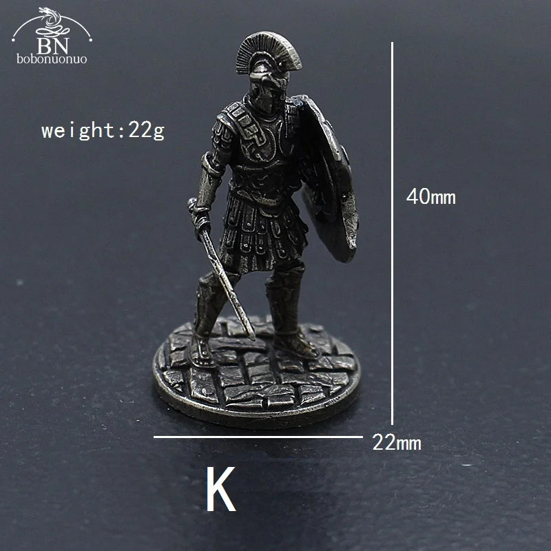 1pcs Ancient Spartan Rome Soliders Figurines Miniatures Vintage Metal Soldiers Model Statue Desktop Ornament Gift