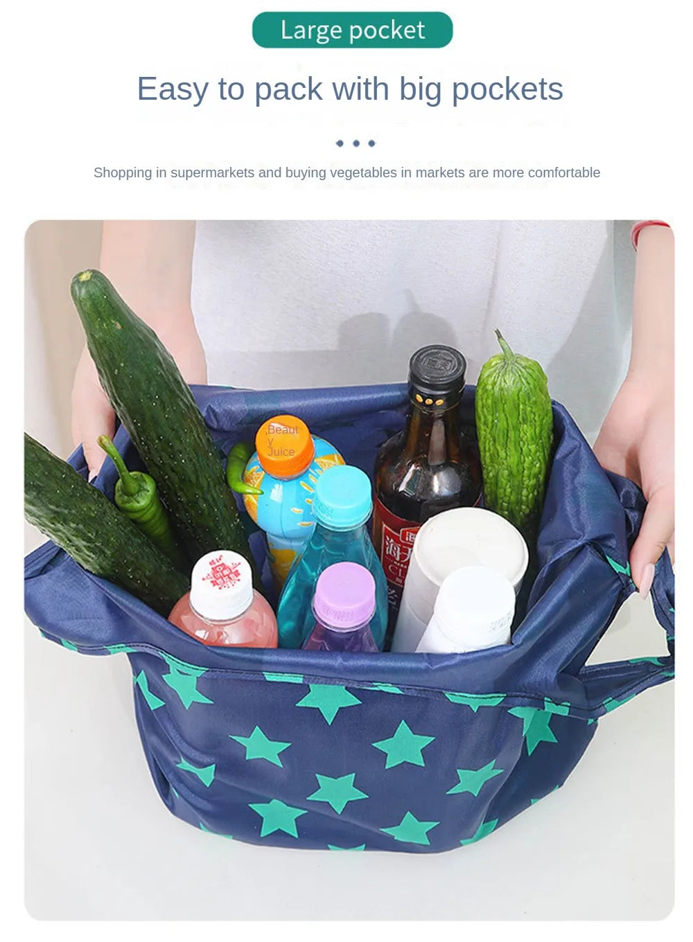 Shopping Bag Eco-Friendly Folding Shopping Bag Reusable Portable Shoulder Handbag For Travel Grocery Fashion Pocket Tote Tools
