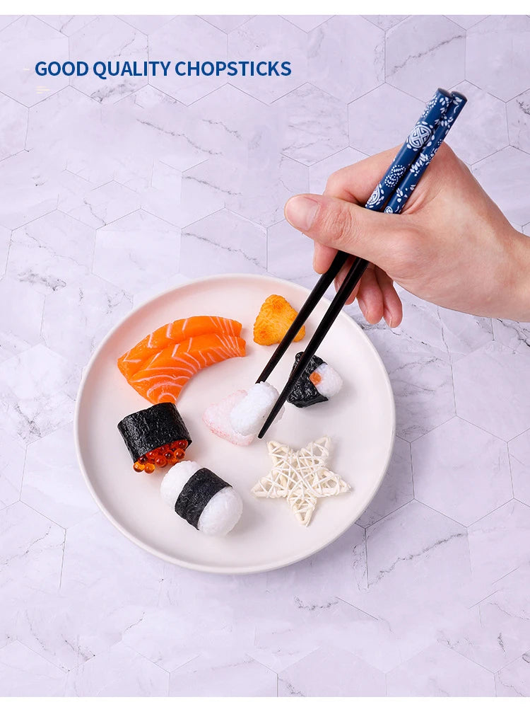 Japanese Chopsticks Natural Ironwood Handmade Value Gift Sushi Chinese Food Reusable Portable Travel Tableware with Box Set
