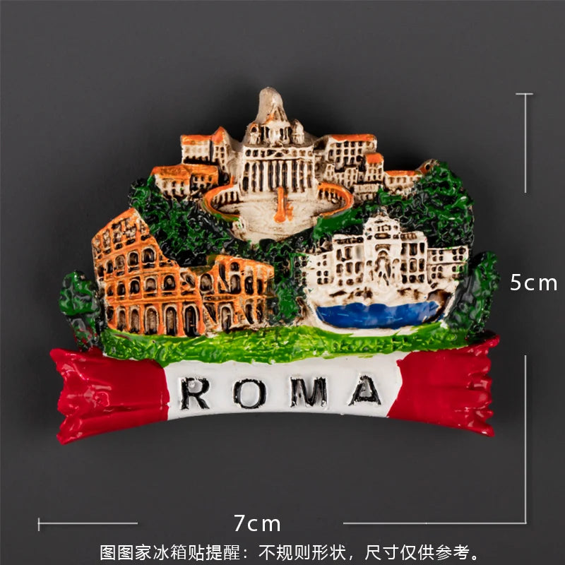 Europe Italy Rome Venice fridge magnets Refrigerator Stickers 3D Magnetic Stickers Italian Tourism Souvenir Collection Gifts