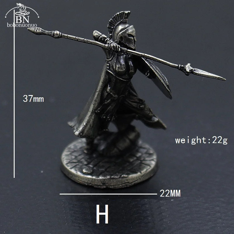 1pcs Ancient Spartan Rome Soliders Figurines Miniatures Vintage Metal Soldiers Model Statue Desktop Ornament Gift