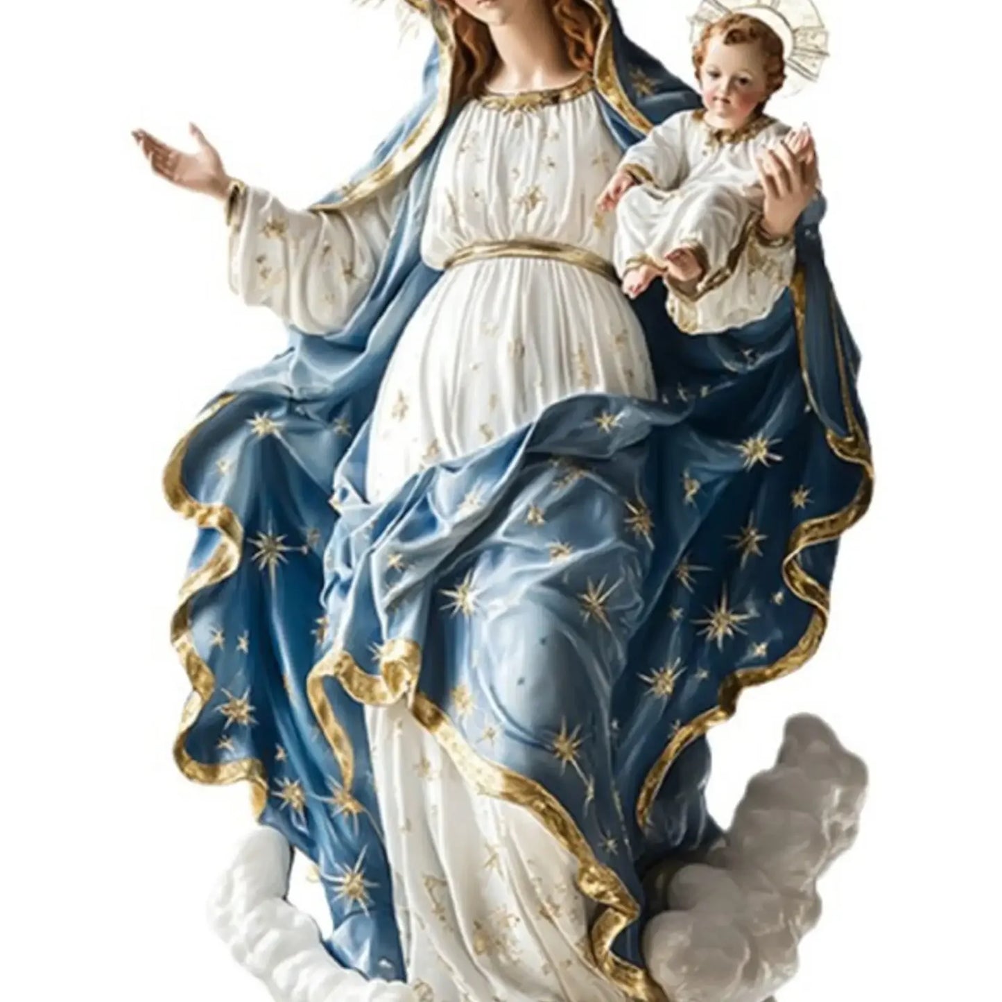 Blessed Mary Figurine Religious Statue for Living Room Centerpiece Festival