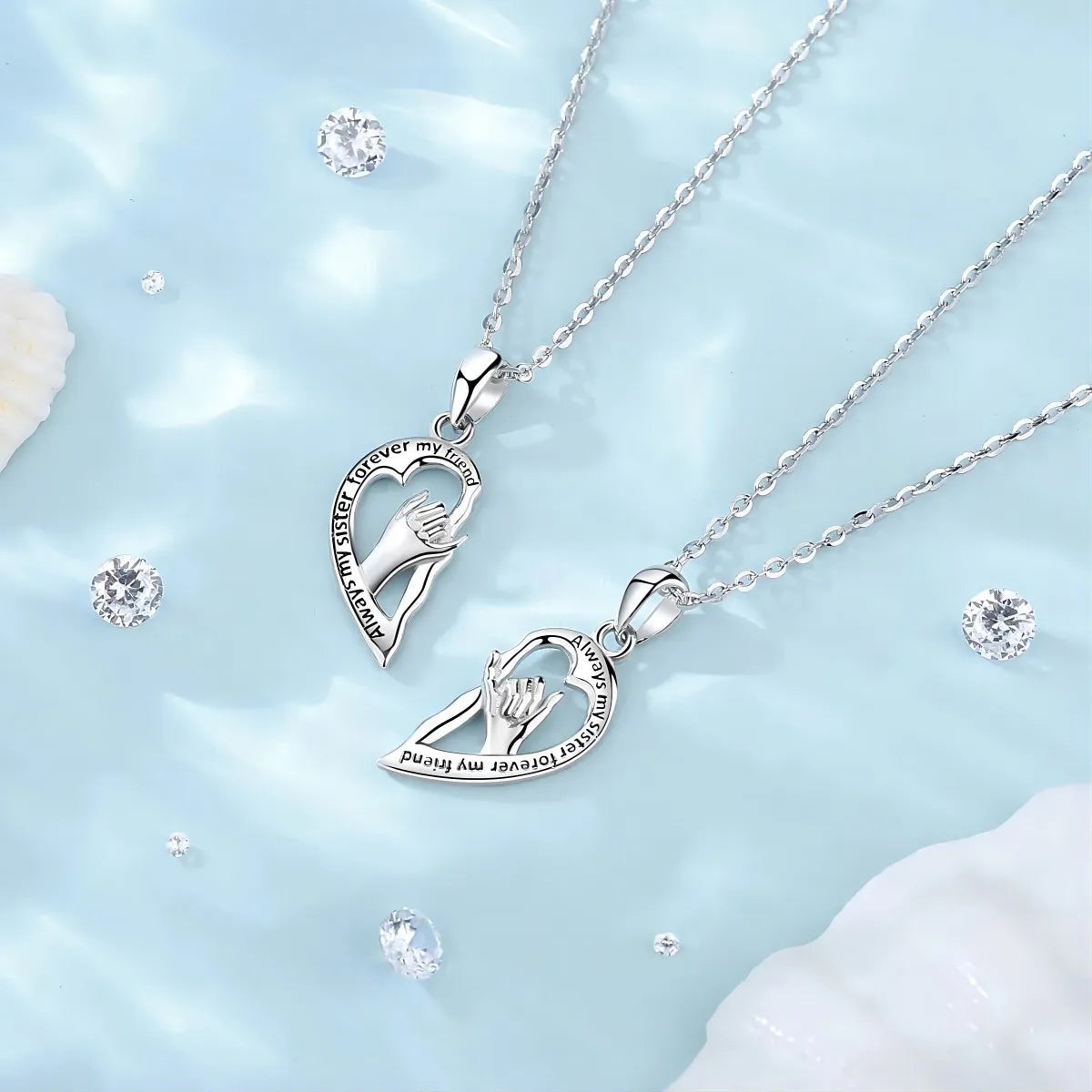 Best-selling fashion 925 silver classic love pendant suitable for lovers sisters personality female jewelry gifts two sets