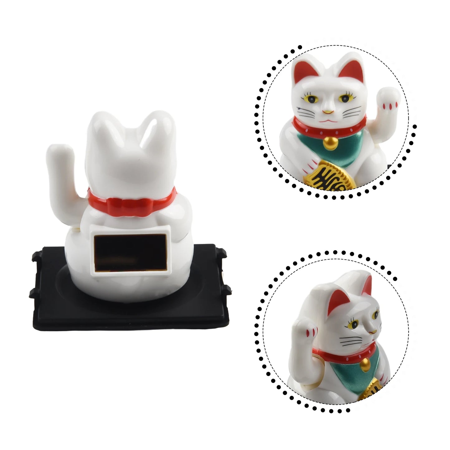 High Quality Lucky Cat Ornament Car Dashboard Decor Vehicle Accessories Automatic Waving Cartoon Decoration Interior