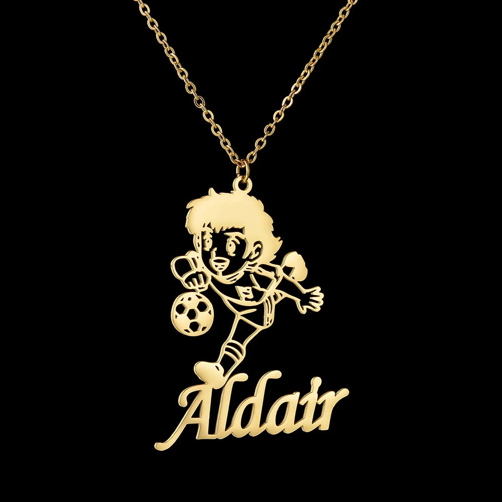 YOUSHANG Customized Football Name Necklace