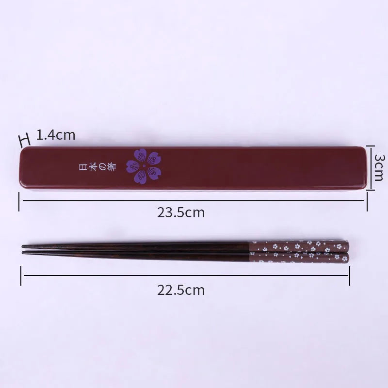 Japanese Chopsticks Natural Ironwood Handmade Value Gift Sushi Chinese Food Reusable Portable Travel Tableware with Box Set