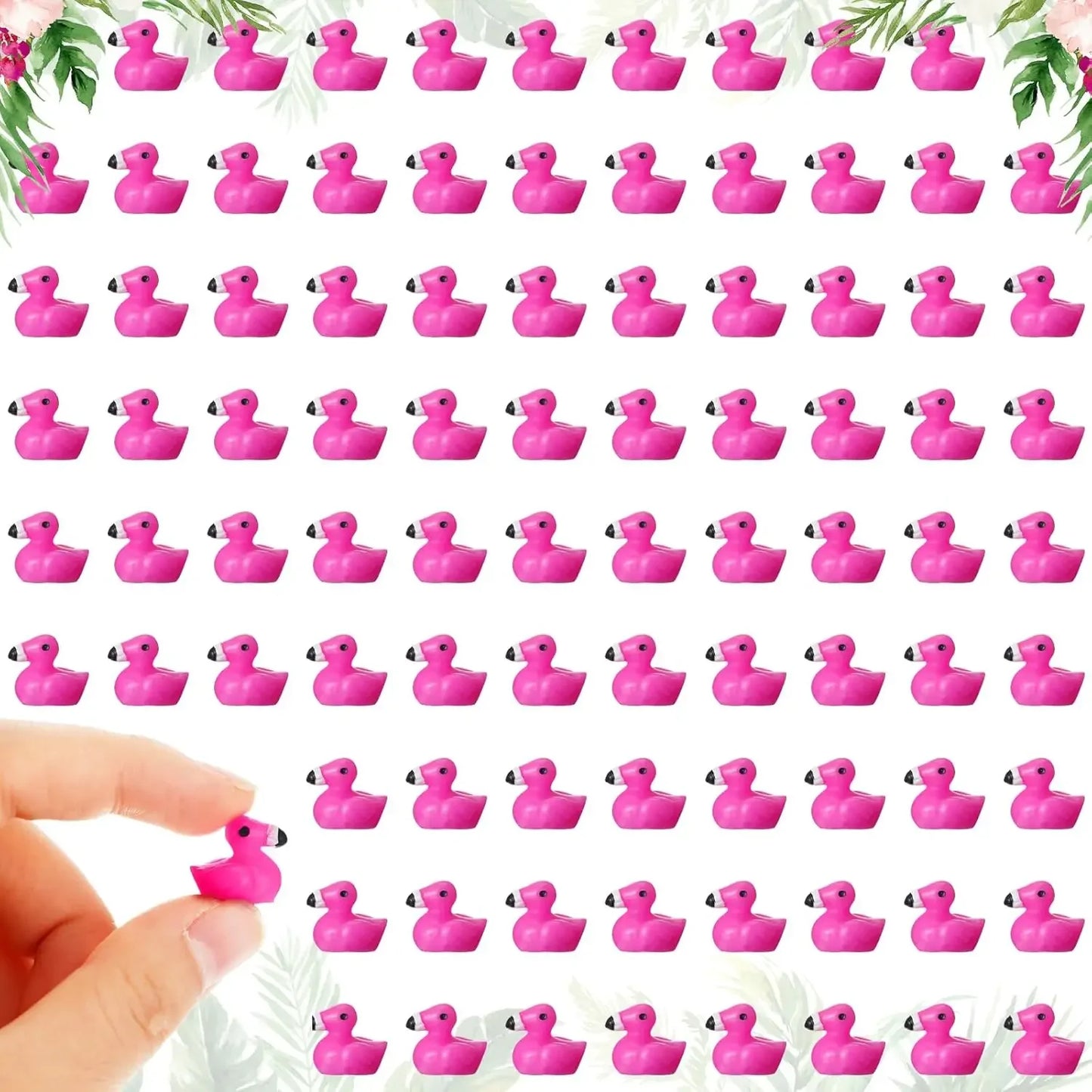 200Pcs Flamingo Tiny Duck Mini Resin Flamingo Duck Tiny Duck Mini Figurine Flamingo Toy for Craft Home Dollhouse Ornament Decor