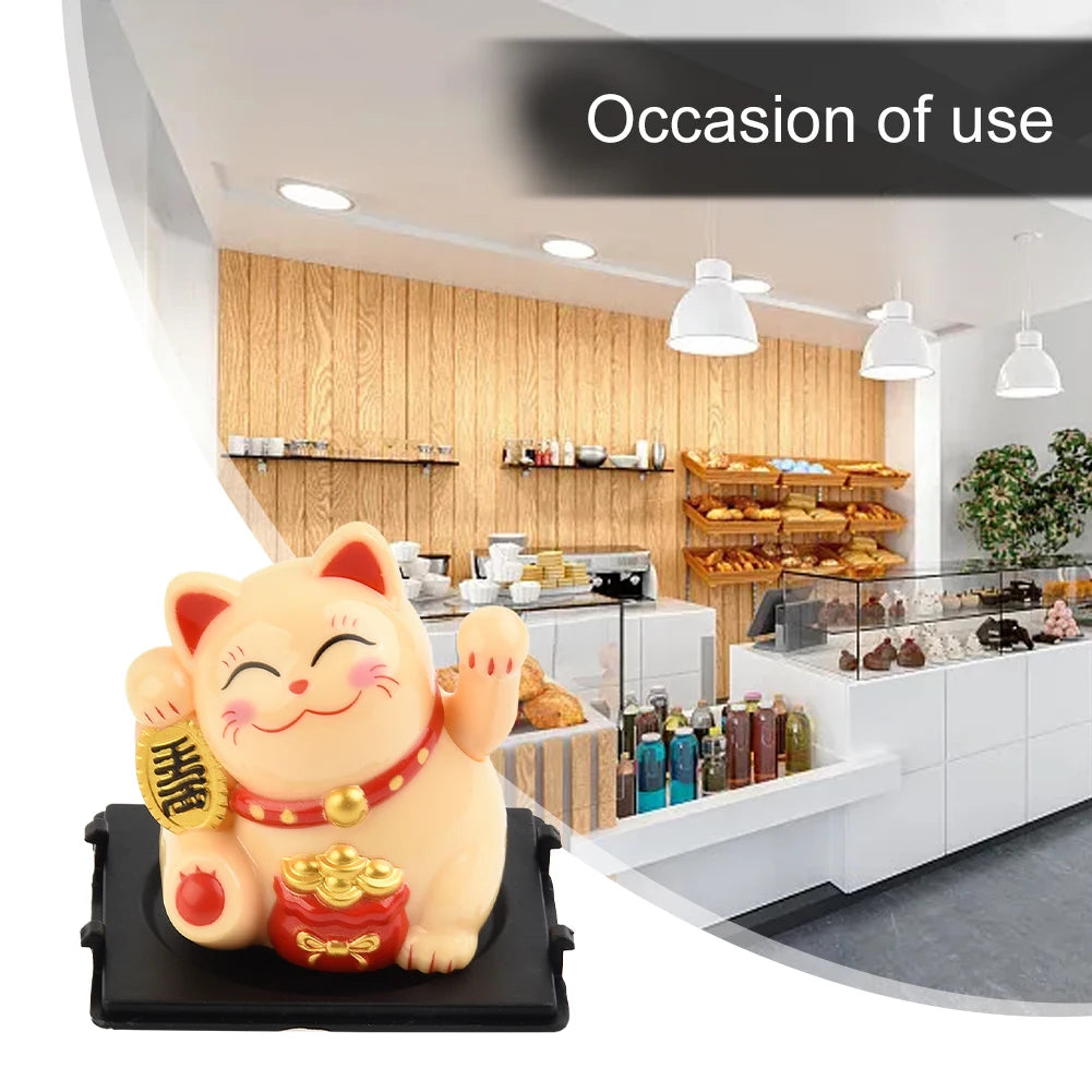 High Quality Lucky Cat Ornament Car Dashboard Decor Vehicle Accessories Automatic Waving Cartoon Decoration Interior