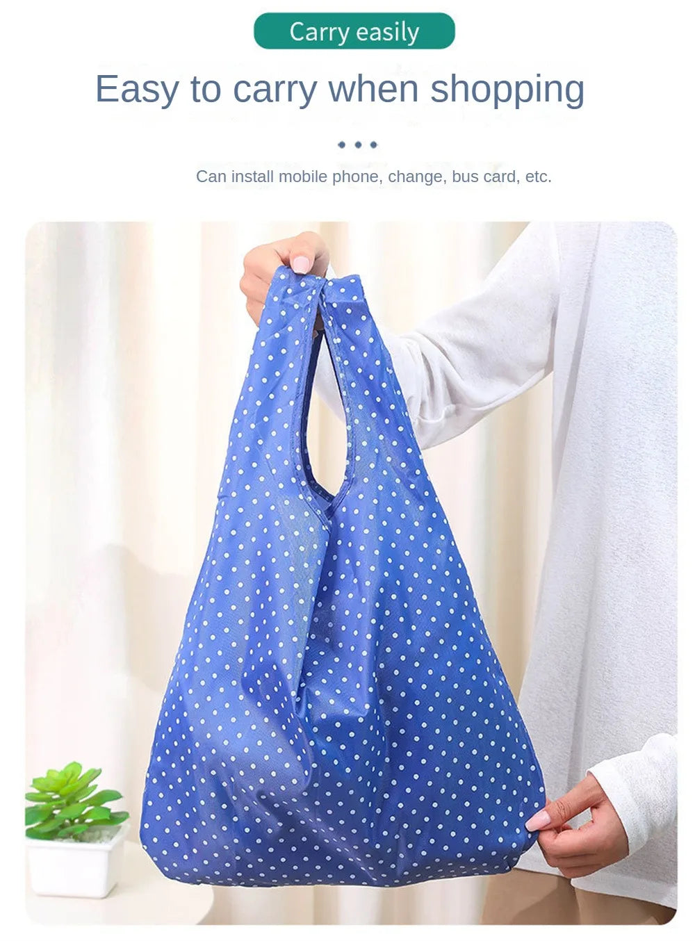 Shopping Bag Eco-Friendly Folding Shopping Bag Reusable Portable Shoulder Handbag For Travel Grocery Fashion Pocket Tote Tools