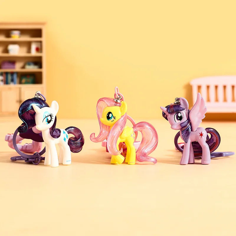 My Little Ponys Keychain New Anime Unicorn Car Key Ring Kids School Bag Pendant Fashion Decoration Classic Toys Birthday Gift