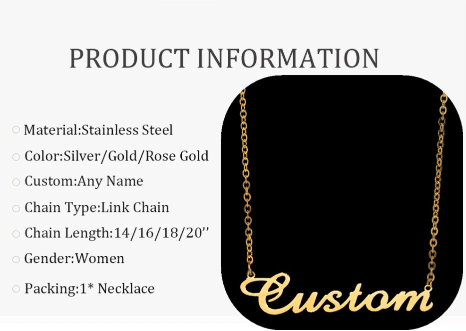 Personalized Stainless Steel Custom Name Necklaces For Women Infinity Nameplate Friendship Necklace Jewelry Family Member Gifts