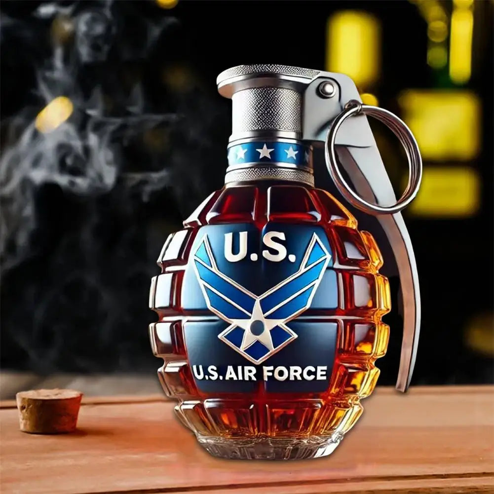 Unique Military Grenade Whiskey Bottle – Cool Gift for Men, Bar & Office Decor
