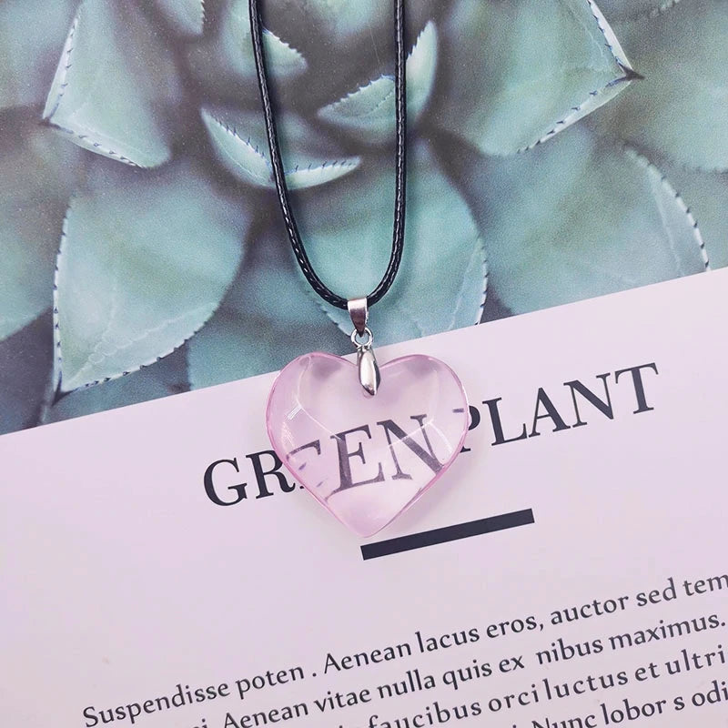Y2k Love Heart Necklace for Women Fashion Hip Hop Red Hearts Pink Pendants Necklaces Rope Chain Girls Rave Gift Gothic Jewelry