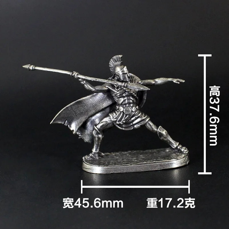 1pcs Ancient Spartan Rome Soliders Figurines Miniatures Vintage Metal Soldiers Model Statue Desktop Ornament Gift
