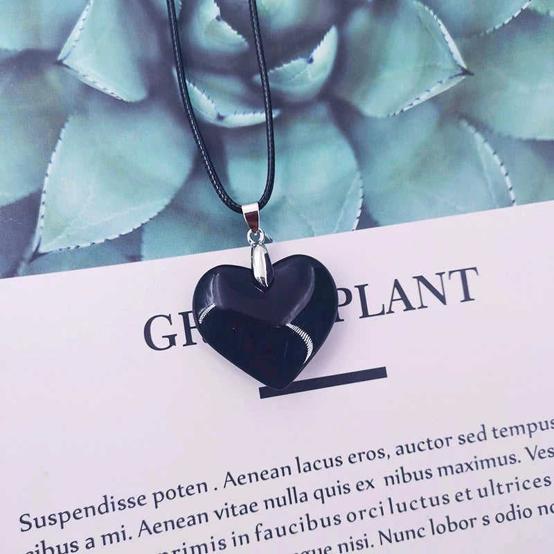 Y2k Love Heart Necklace for Women Fashion Hip Hop Red Hearts Pink Pendants Necklaces Rope Chain Girls Rave Gift Gothic Jewelry