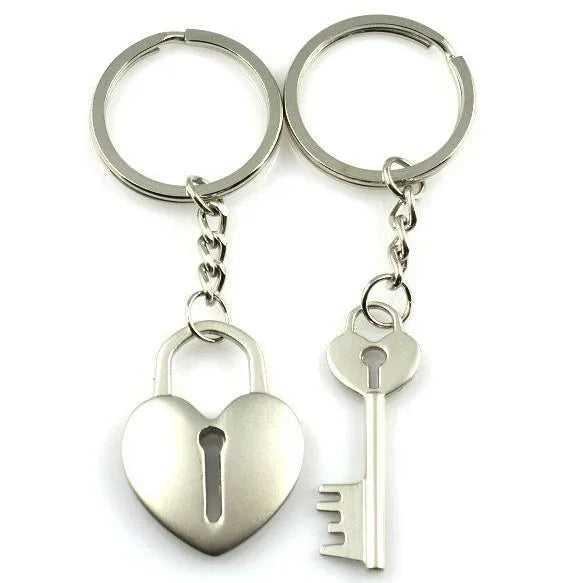 Novelty Couple Keychain Lovers Heart Key Chain Ring Casual Trinket Jewelry Valentine's Day Wedding Gift Accessories