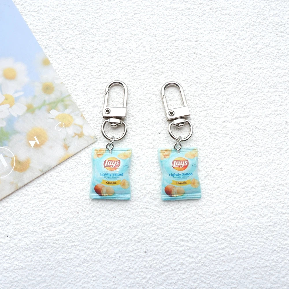 2pcs Cute Snacks Keychain Handmade Bag Jewelry DIY Gifts
