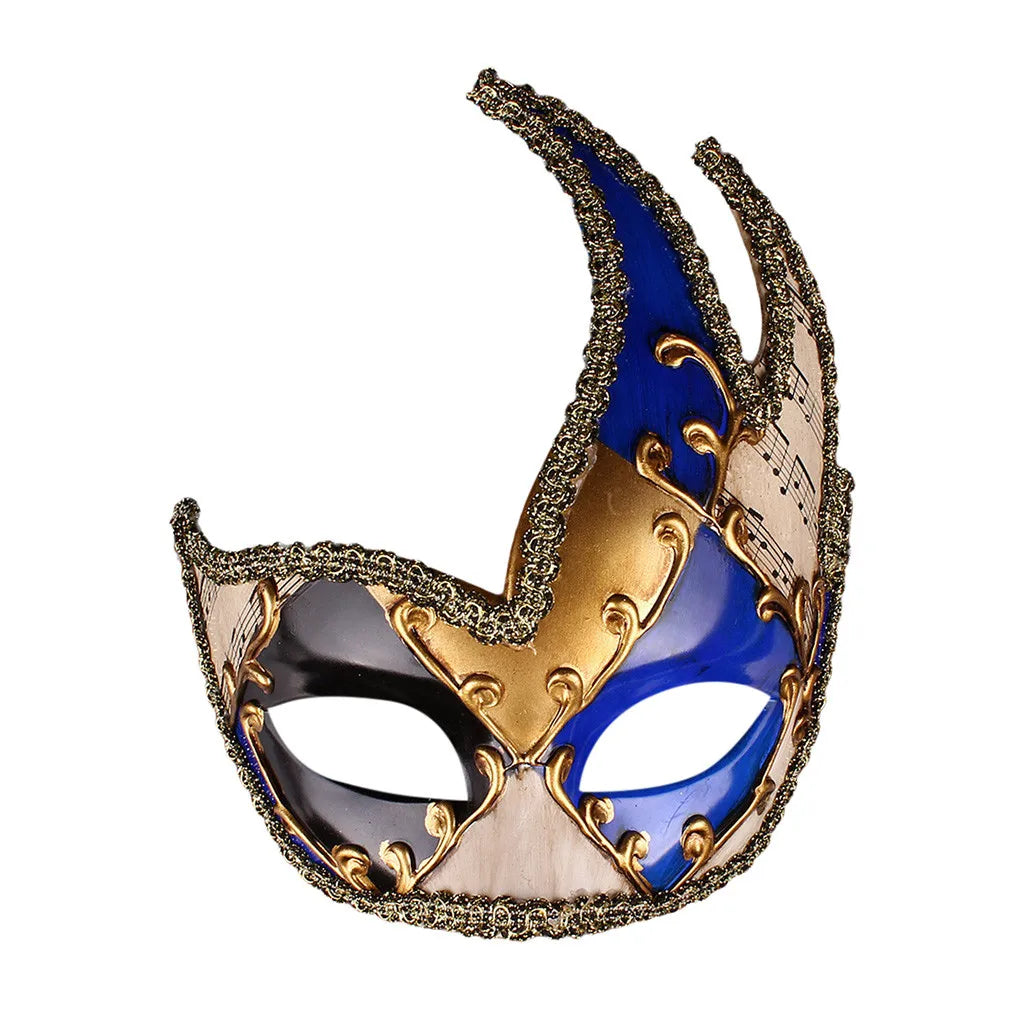 Mardi Gras Mask Men's Masquerade Mask Vintage Venetian Checkered Musical Party Mens Masquerade Mask Vintage Venetian Checkered