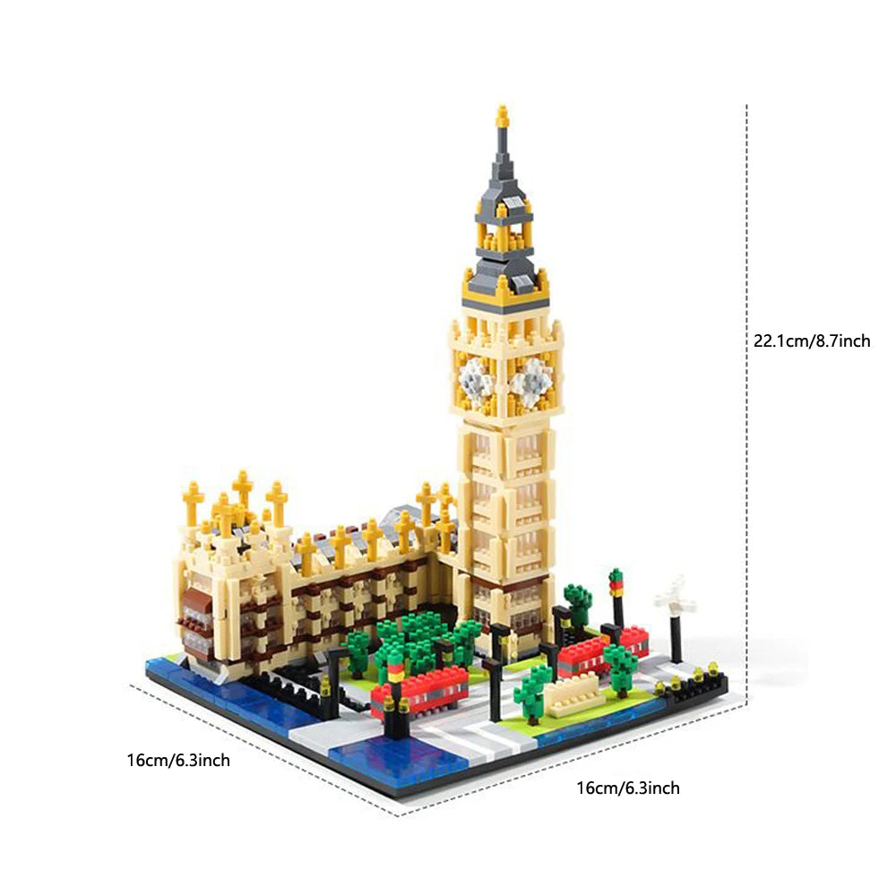 Big Ben Micro Mini Building Blocks Crafted Replica, Leisure and Entertainment Toys Construction Bricks Decoration Party Gift